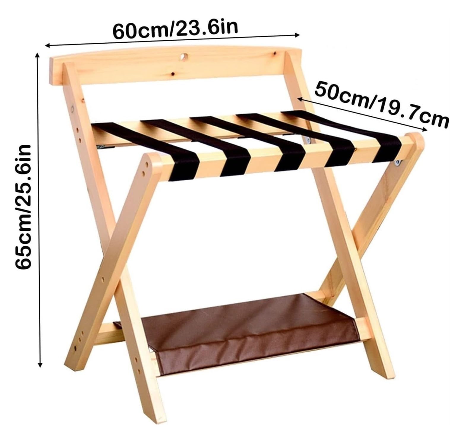 Portaequipajes Soporte Para Maletas Portaequipajes plegable del hotel con estante, estante para maletas de doble piso para habitación de invitados y dormitorio Portaequipajes Para Hotel(White)
