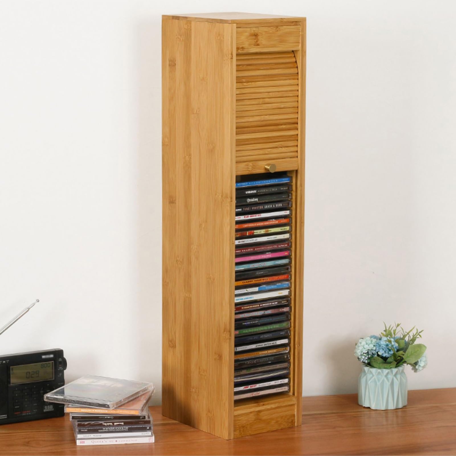 ☆ バンブーCDラック☆アジアンテイスト☆ Amazon.com: CD Holder Rack, Natural Bamboo CD Rack Organizer Holds