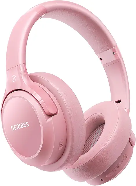 Imagen relacionada con BERIBES Auriculares Bluetooth Diadema,65 Hrs de Reproducción, Micrófono Incorporado,6 Modos de Sonido EQ,Auriculares con Sonido estéreo de Alta fidelidad para Viajes/Oficina/hogar, Rosa