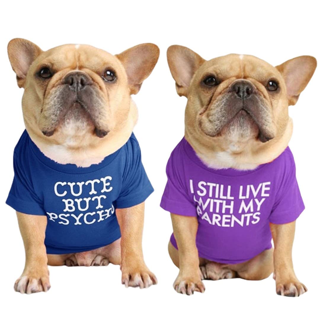 KUTKUT Combo of 2 Pet Dog Breathable Stretchy Round Neck T-Shirt |Small Dog Summer Soft Cotton Tshirt | French Bulldog Pug Shirt for Pet Clothes (Size: XL, Chest: 53cm, Length: 35cm) (B09VDRFSV3) Amazon Price History, Amazon Price Tracker