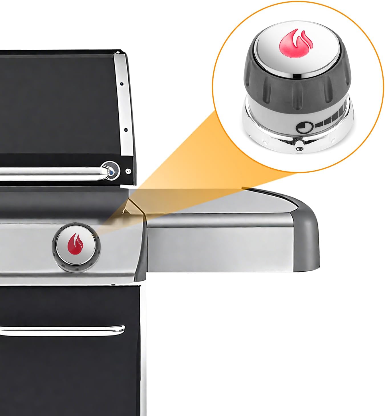2 Pieces New 40255403 Sear Control Knobs Compatible with Weber Genesis 330 Grills 2 inch sear knobs Genesis Series (2012-2014)
