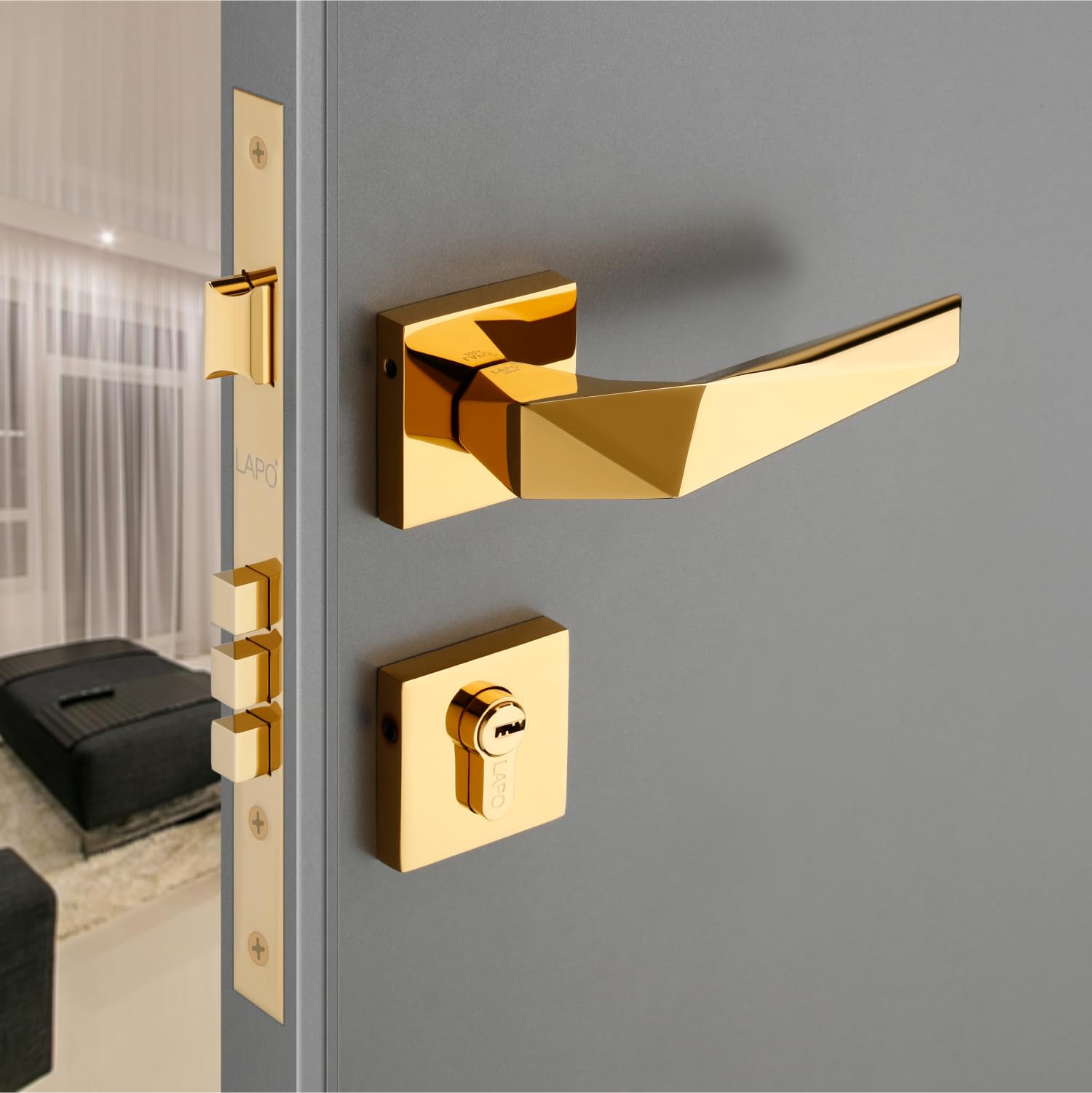 LAPO Premium Main Door Lock Set | Solid-Core 50x85mm Lock Body with 70mm Cylinder | 3 Brass Keys | Universal Left/Right Fit | Suitable for 30–50mm Doors | Antique Finish | 3 Yrs Warranty | RO-126 — Amazon image 14
