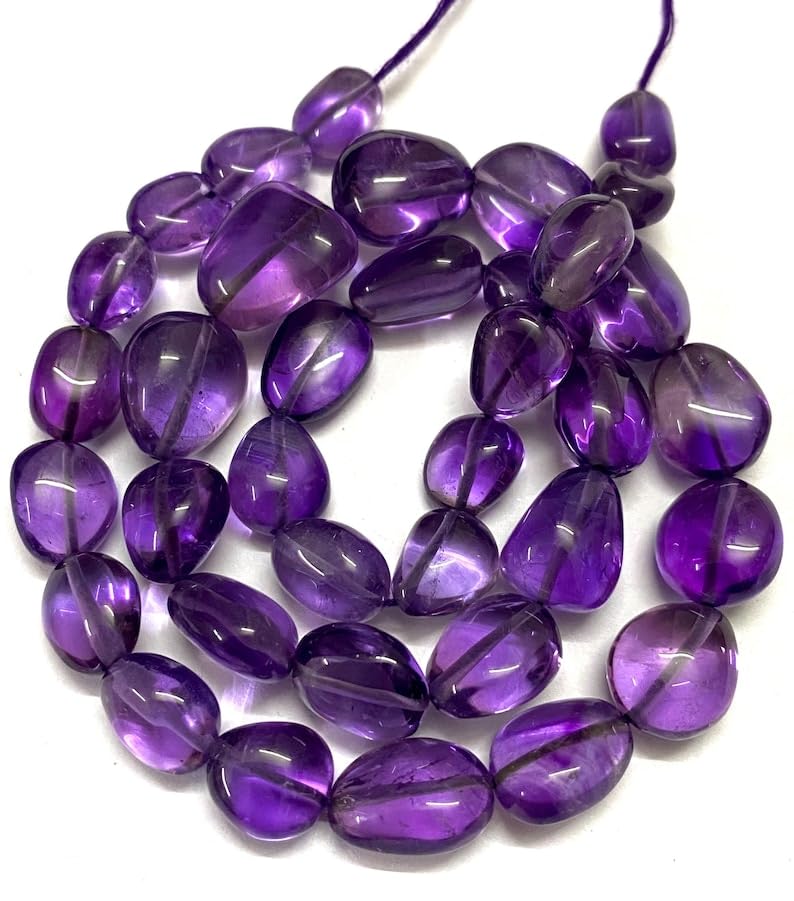 Perles en améthyste naturelle pour bijoux | Longueur 40cm - 5