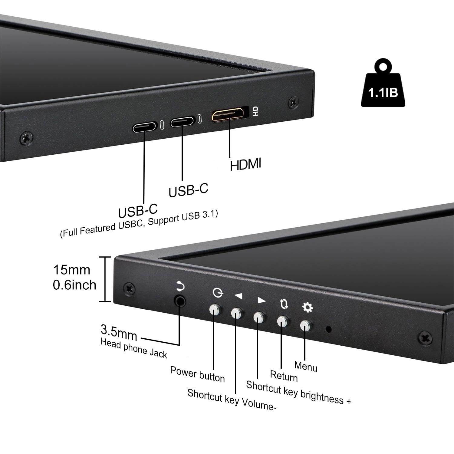 Amazon.co.jp: 12.3インチ セカンダリモニター、IPS ストレッチバー