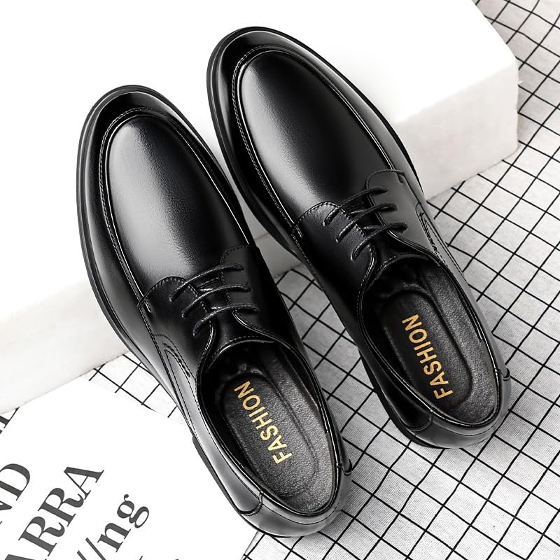Men's Business Formal Leather Shoes Pointed Toe Lace-up Oxford Work Shoes Slip Resistant Rubber Wear-Resistant Comfortable Casual Shoes for Men2