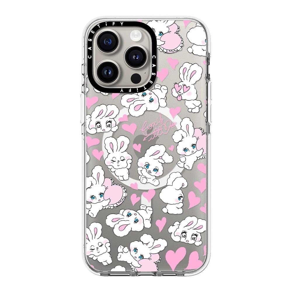 CASETiFY Clear iPhone 15 Pro Max Case [Not Yellowing / 6.6 ft. 3X Military Grade Drop Protection/Magsafe] - Sweetheart Mix - Clear