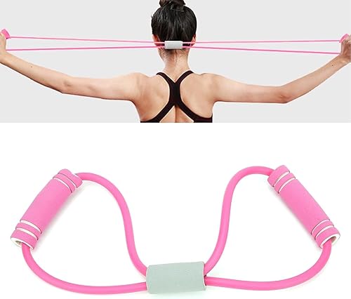 Miniatura 4 de Cyrank Figura 8 banda de resistencia, bandas de resistencia con asas, 8 bandas de resistencia en forma para brazos, expansor de pecho, yoga,