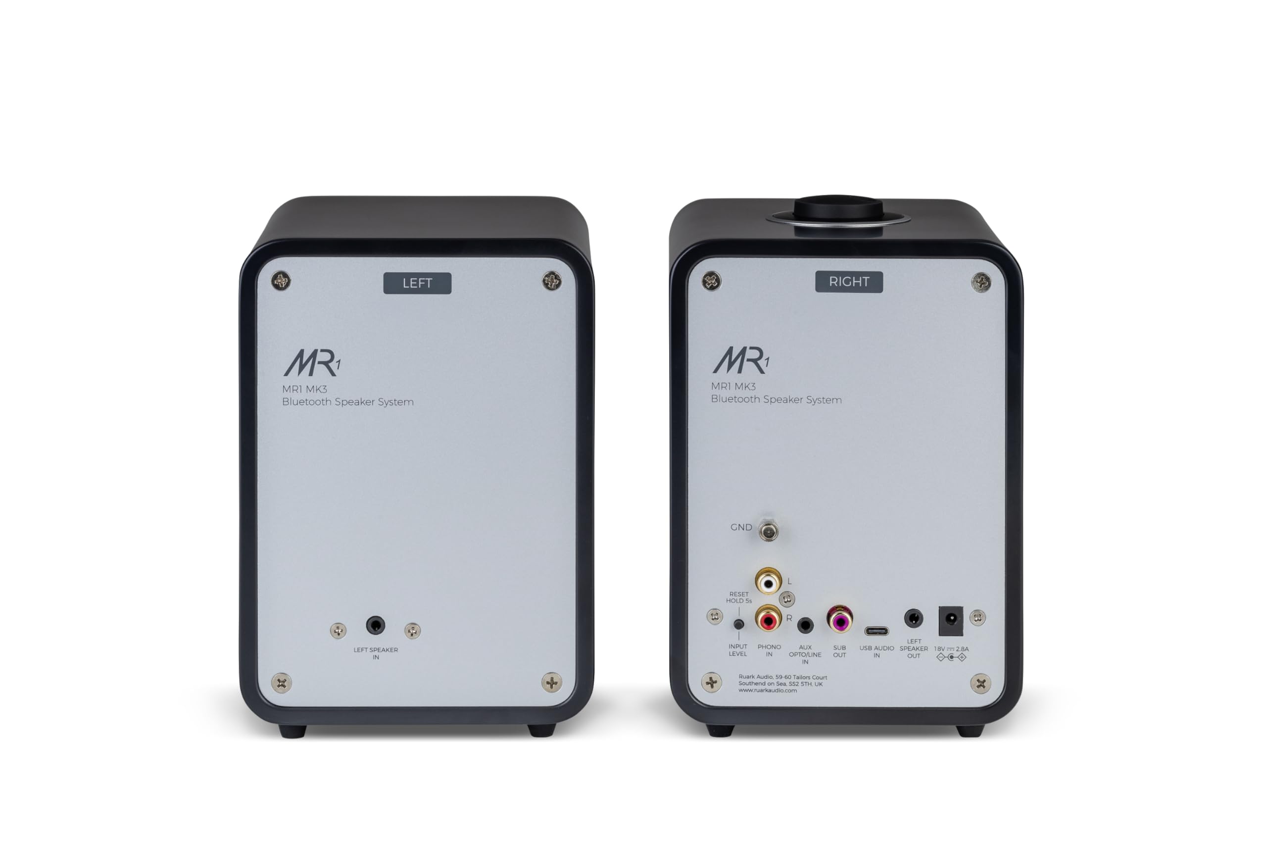 Sistema de altavoces de escritorio Ruark MR1 MK3 (Satén gris carbón con rejilla de tela gris pizarra)