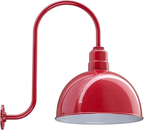 Miniatura 8 de Steel Lighting Co. Hollywood Bowl Light  Montaje en pared al aire libre  Cúpula de cuenco de 15 pulgadas  Cuello de cisne de 23 pulgadas  Luz de