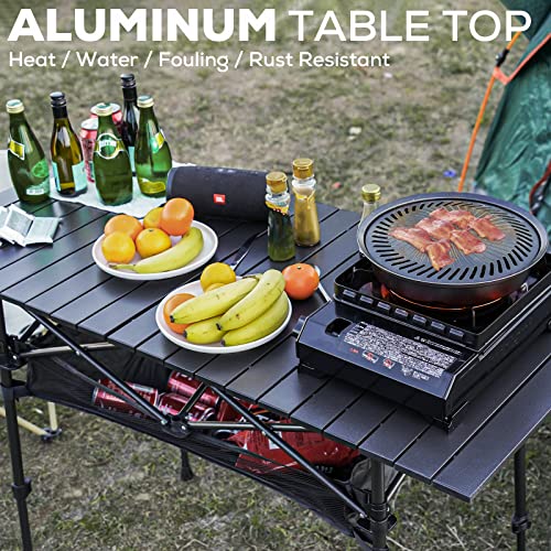 Lebleball Folding Camping Table, Portable Folding Table With Storage Bag, Adjustable Aluminum Camping Table For Outdoor Picnic, Beach, Backyard, Bbq, Patio, Fishing, Black #TOP5
