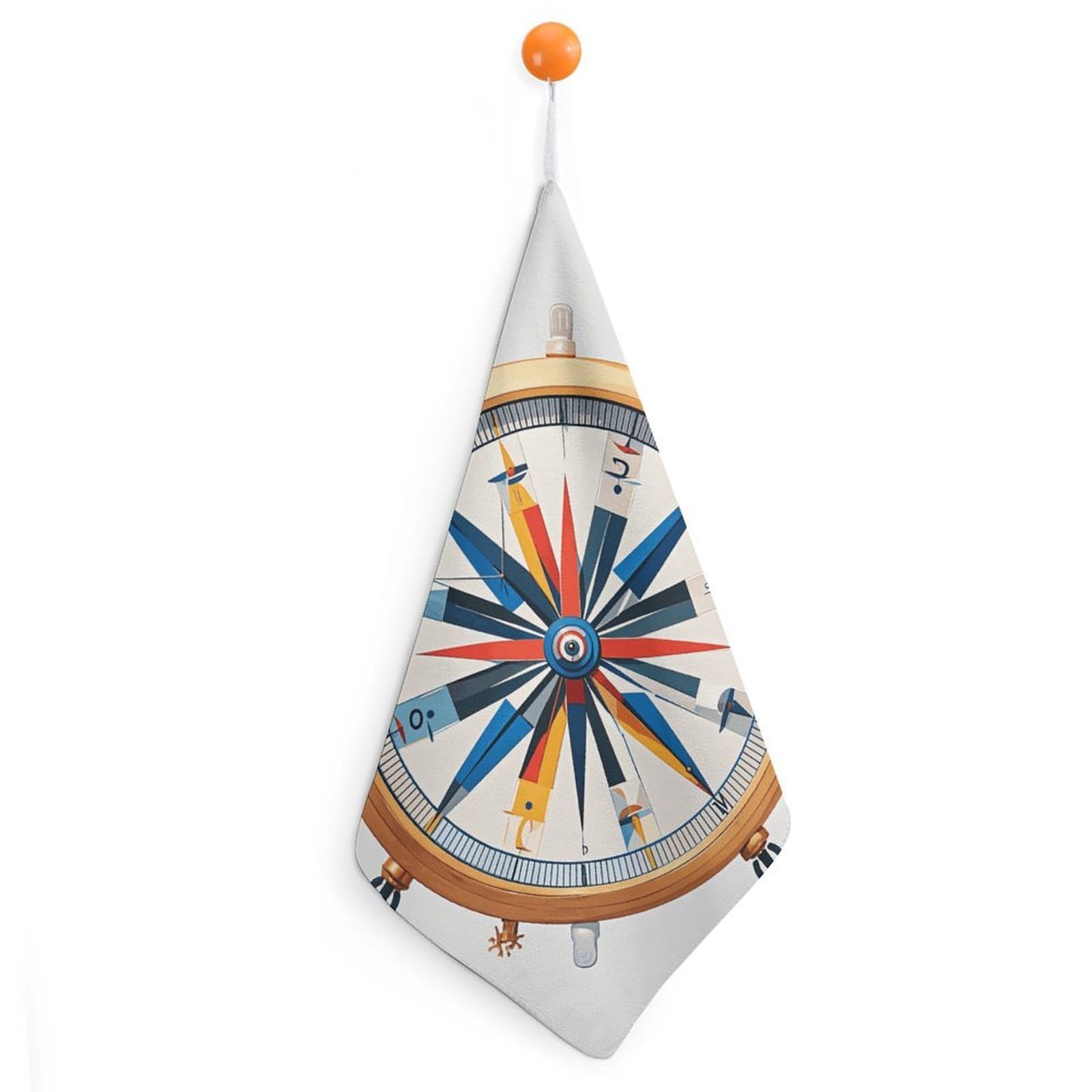 QMNLKH Maritime Sailboat Compass Hand Towels for Kitchen, Quick Dry Hanging Hand Towels with Loops, Absorbent Hand Towel for Bathroom, Square Soft Microfiber Towels for Gym, 11.8inch 1PCS