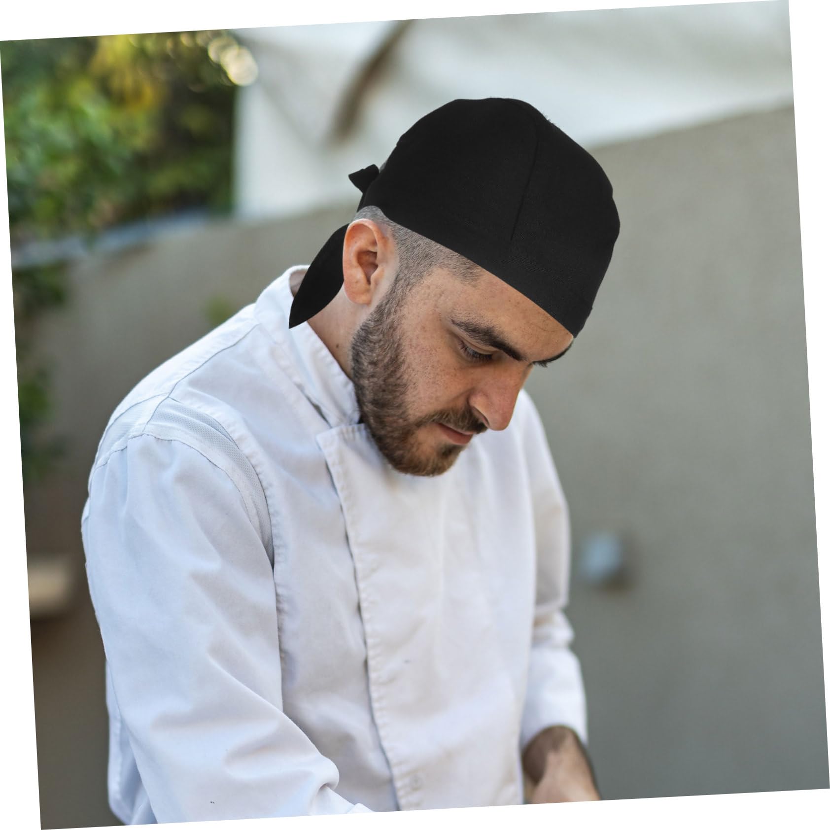 Beaupretty Gorro de Chef de Tela de Algodón Negro, 6 Unidades | Restaurante y Cocina, Ajuste al Cuero Cabelludo, Ayuda a Evitar Aceite