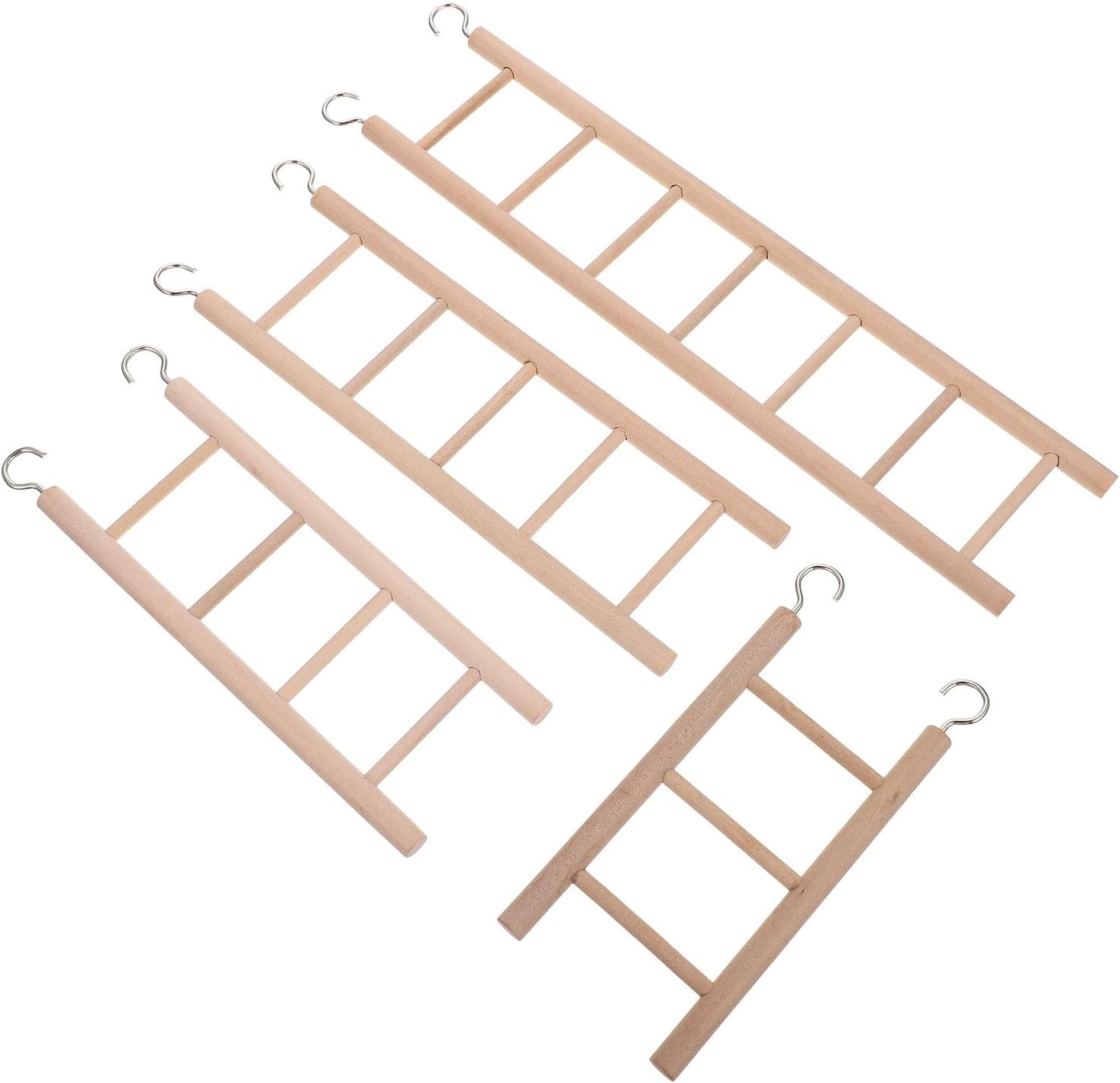 4pcs Parrot Climbing Ladders Wooden Stairs for Birds Bird Cage Hanging Ladder Climbing Suitable for Parrots and Small