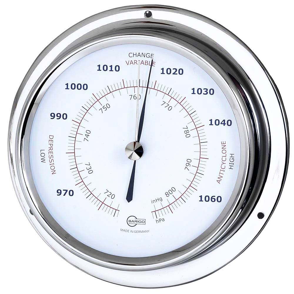 Barigo Barometro Regatta acciaio inossidabile, argento, L x A 120 mm x 40 mm, 184rfpo