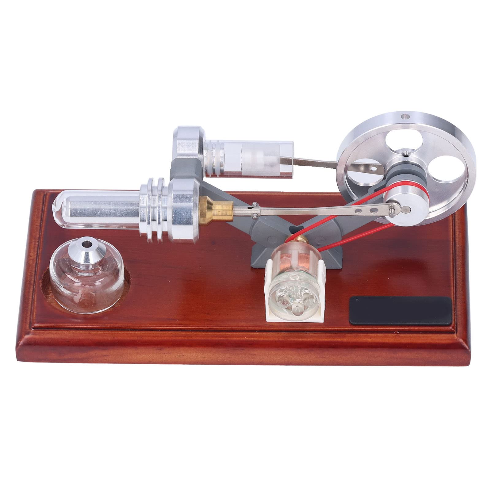 Model Silnika Stirlinga DIY Model Silnika Spalinowego ze Stopu Cynku i Drewna Kompozytowego 17,9 X 8,9 Cm Generatora z Częściami Odłączanymi do Nauczania Projektów Naukowych