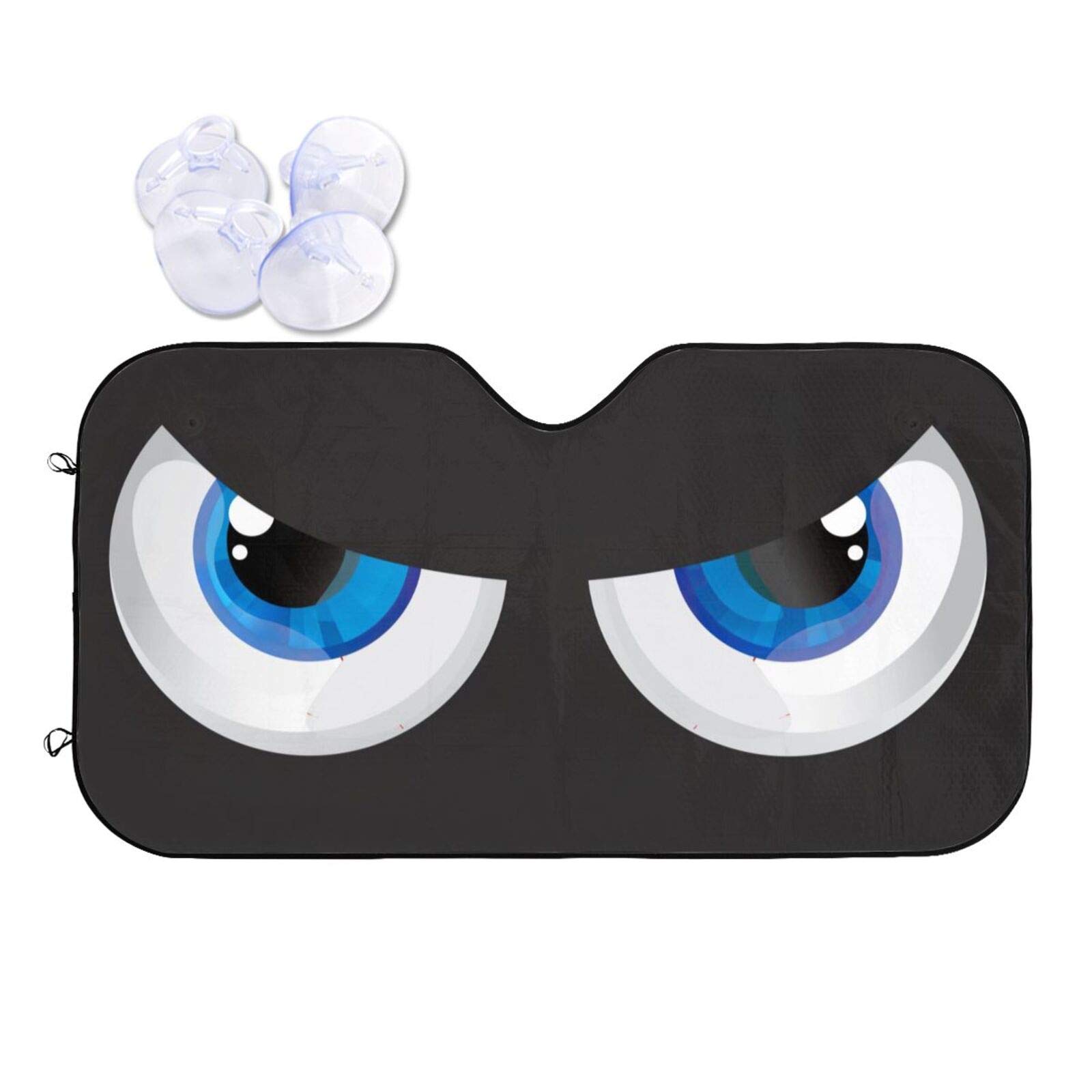 Cute Cartoon Eyes Front Car Windshield Sun Shade Folding Auto Sunshade for Car Truck Suv-28x51 Inch