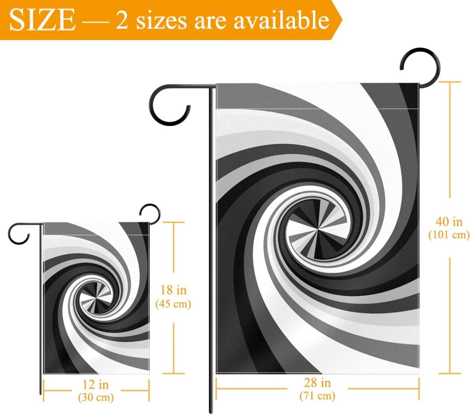 在庫有 装飾的な家の旗 3d Swirl 両面の外側12x18のガーデンフラグ Lcoo Edu In