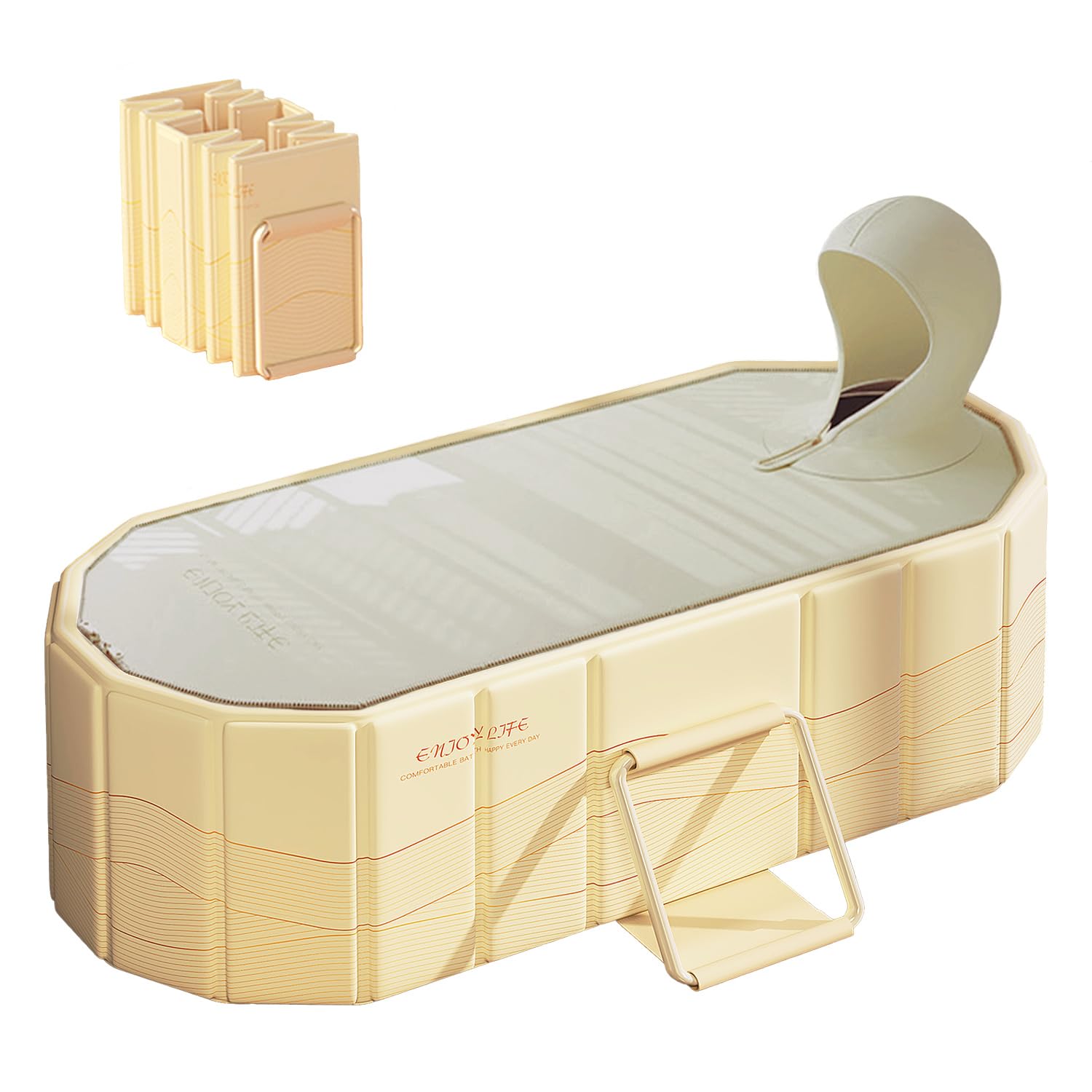 Portable Bahtub, Foldable Bathtub For Adults, 59" Folding Soaking Bath