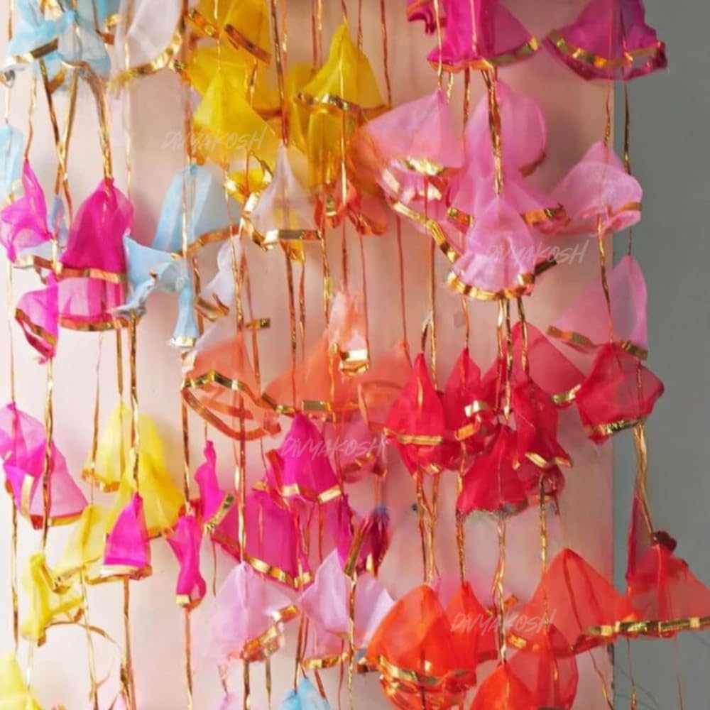 Divyakosh Latkan For Home Decoration, Gota Net Hangings For Decoration, Pack Of 10 Garlands For Wedding, Haldi, Event, Decoration Backdrop, Multi Color Hangings 4Ft Each, 121.9 Cm (B0CQR91VTC) Amazon Price History, Amazon Price Tracker