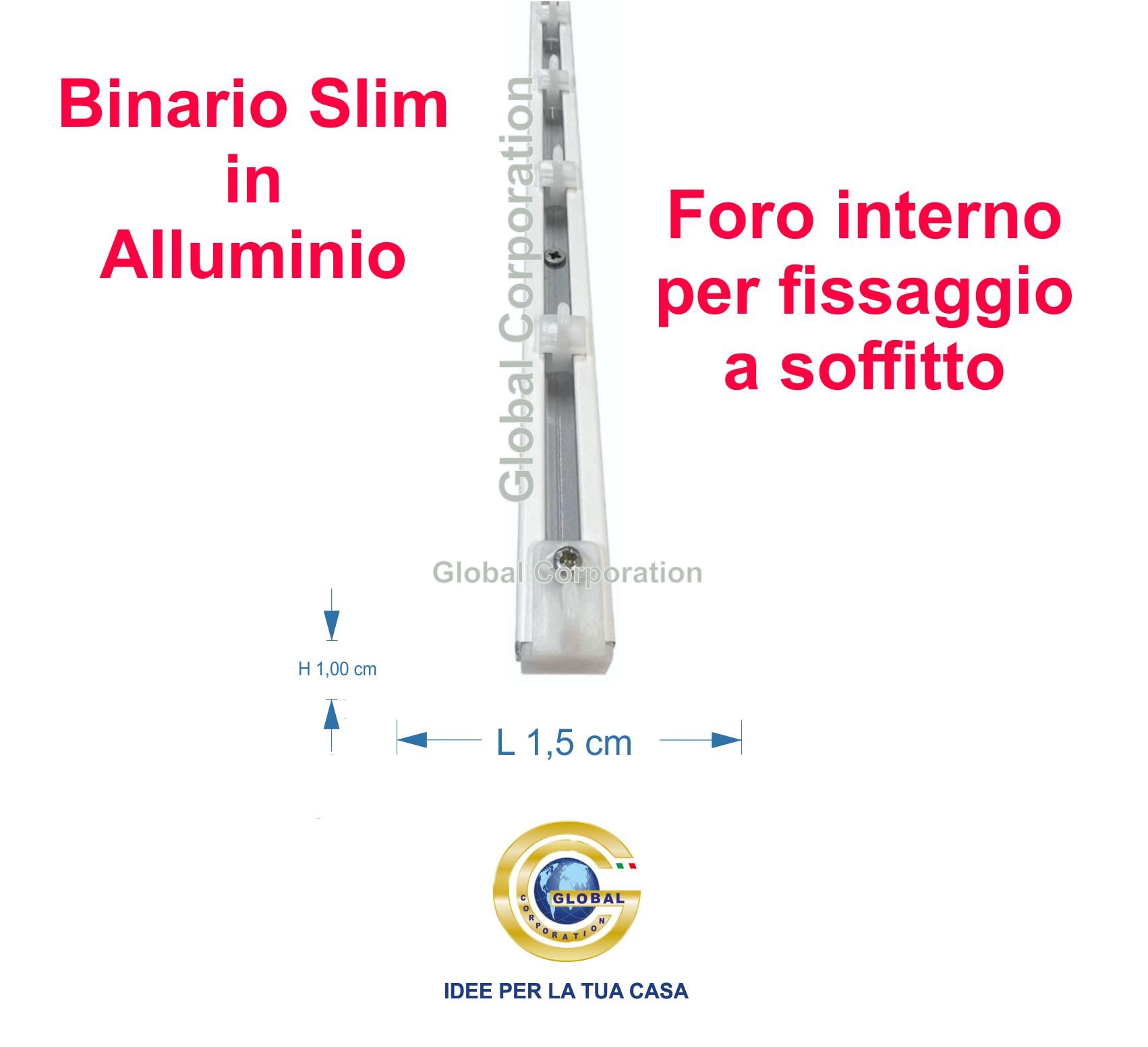 Binario per tende a soffitto in alluminio bianco nero argento con scorrevoli da interno bastone per tendaggi tenda su misura moderni scorrimento movimento manuale strappo zineffa (320 cm, NERO)