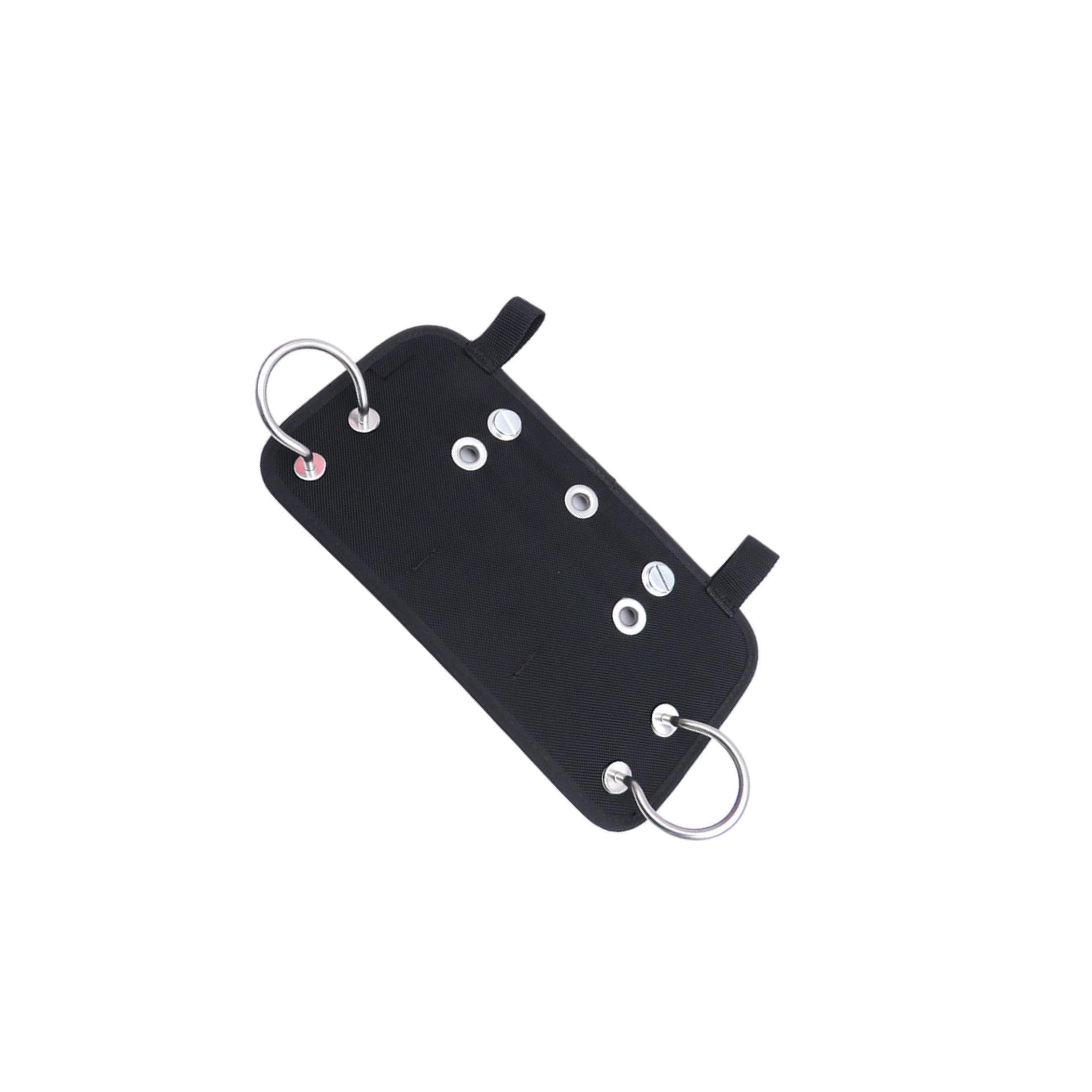 Placa de Culata de Buceo Sidemount Acero Inoxidable. Sujeción fiable a la Botella. Asa Robusta. Material: Fabricada en plástico Pet y Tela Nailon 1680D. Placa Culata Buceo Scuba Tech