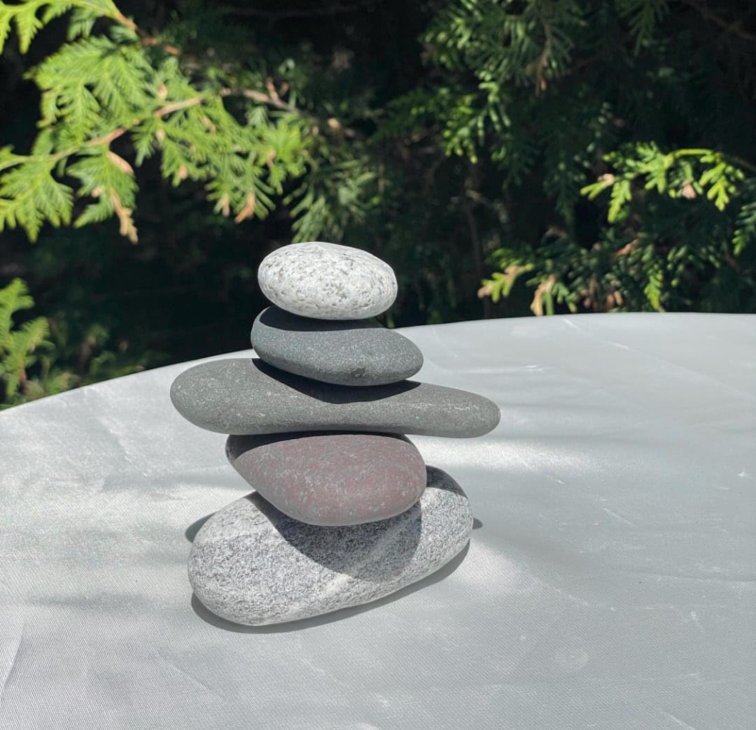 Zen Stones for Garden Meditation Decor, Smooth Natural Rocks | Weather-Resistant, Unique Patterns, Indoor & Outdoor Use, Minimalist Decor, Natural Texture-image-3