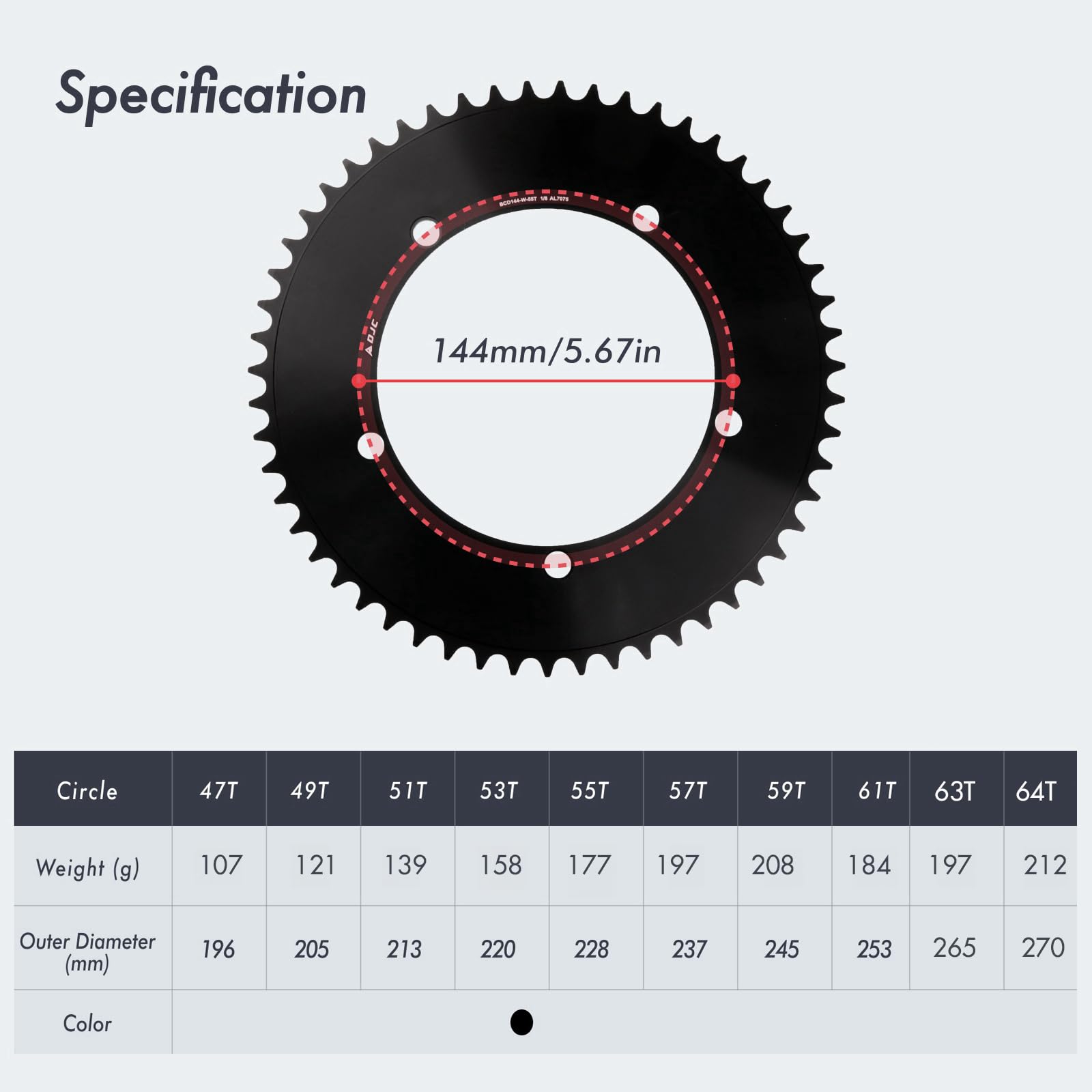 Amazon.com : DJC 144BCD Round Chainring Fixed Gear Fixie Track
