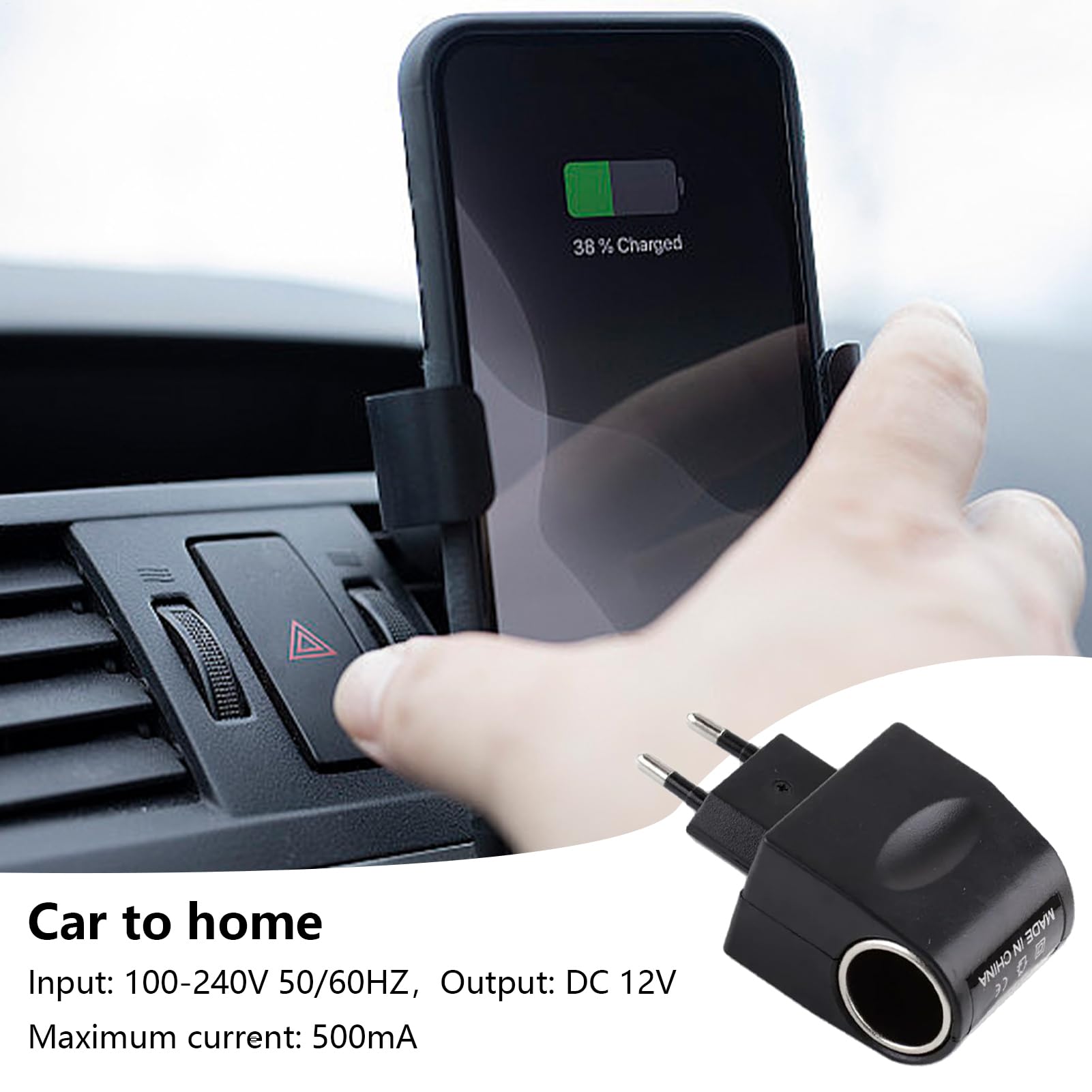 Adattatore a più leggera, adattatore per auto da 12 volt, 220 V su con display LED, convertitore leggero-AC/DC automobilistici Carader trasmettitori di radio, telefoni, autoventisilato