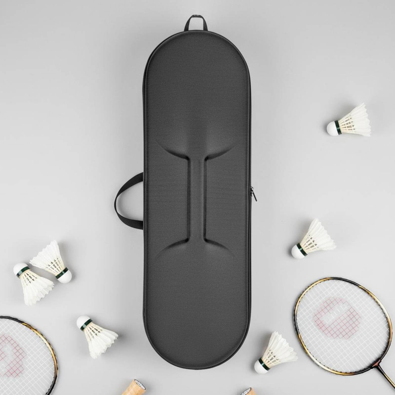 Amagogo Badminton Schlägertasche Badmintontasche Racketcase Schlägerhülle mit Hartschale aus Eva Und Oxford für Stoßschutz Druckfestigkeit, Array, Schwarz