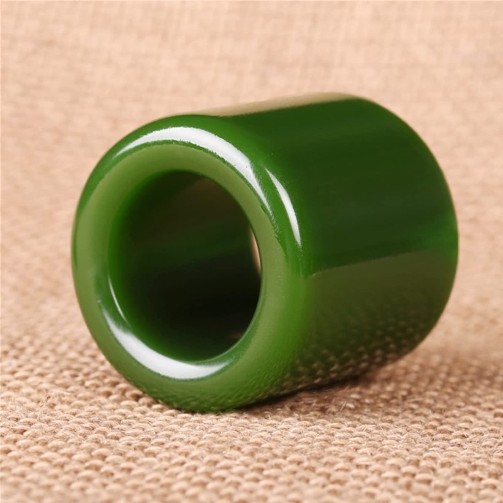 HMJGDHX 22 mm chinesischer grüner Jade-Ring, Daumenring, Schmuck, Glücksbringer, dominanter Ring für Männer und Frauen, feiner Jade-Schmuck