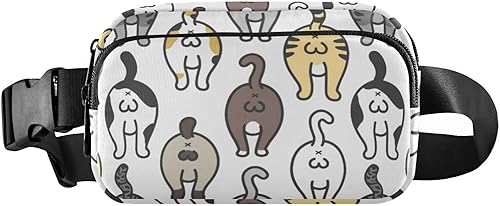 Riñoneras de gatos para mujeres y hombres, con correa ajustable, cangureras de moda, bolsa cruzada para la cintura, bolsa de teléfono para trotar,