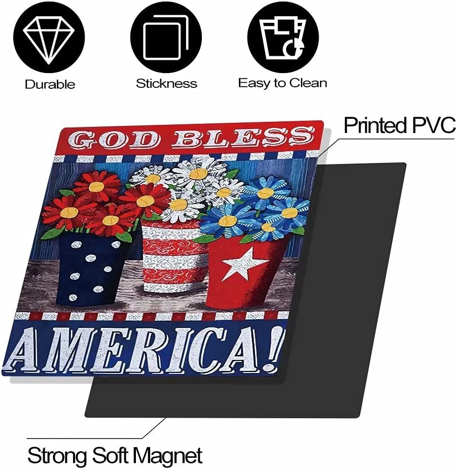God Bless America Decorative Dishwasher Cover - Front Door Magnet Cover Panel Decals for Kitchen