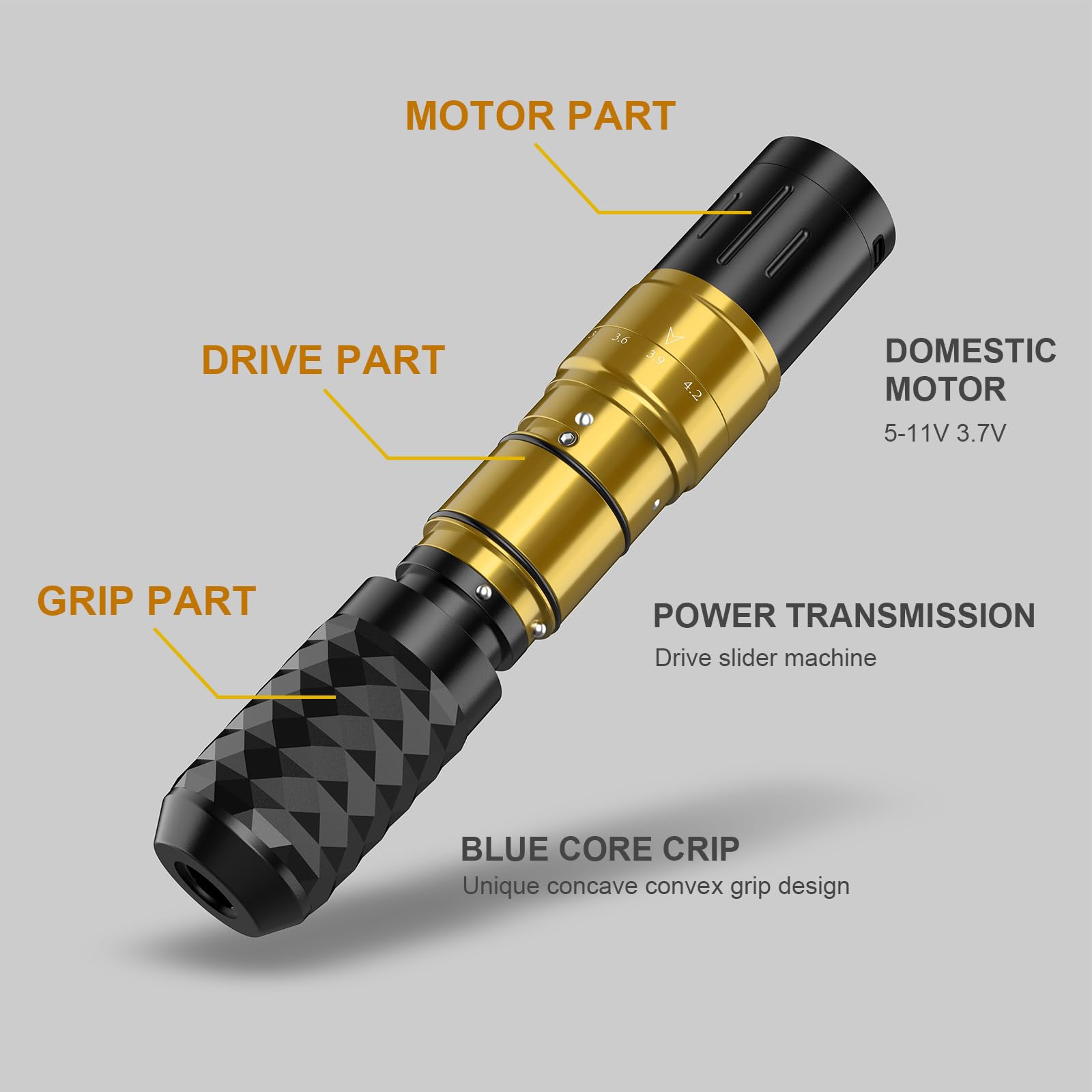Solong Tattoo Maschine Set 2 Batterien 7 Strokes, Rotary Wireless Tattoo Pen Gun mit LCD Digital, 20pcs Cartridge Nadeln, 30ML Tinten Schwarz für Anfänger und Künstler SL-TK0002EU-9