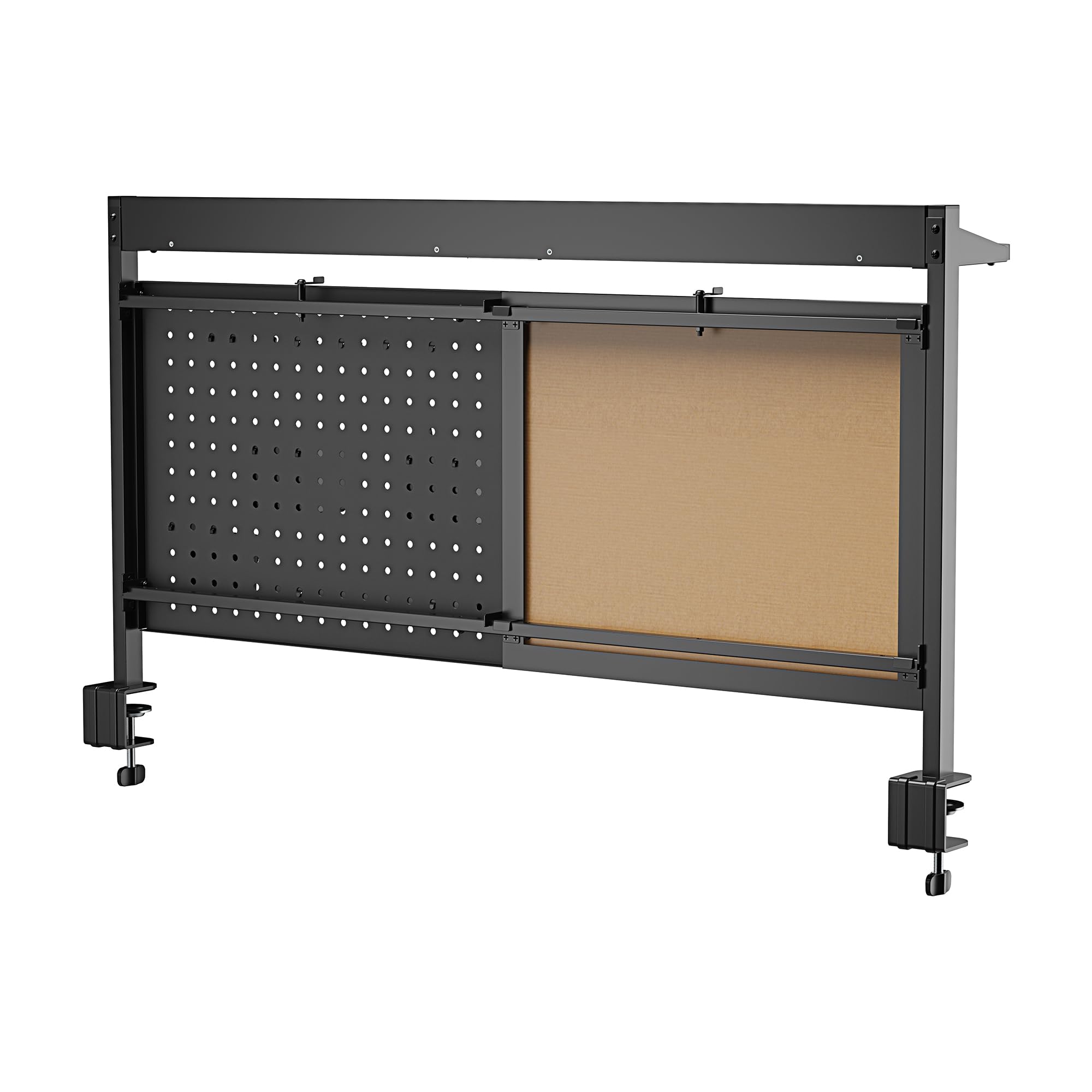 [en.casa] Schreibtisch Organizer Virvik zum Anklemmen 117 x 73 cm Pegboard höhenverstellbar Lochwand mit Ablagen und Zubehör Stecktafel für Kinderzimmer Büro Homeoffice Stahl Schwarz