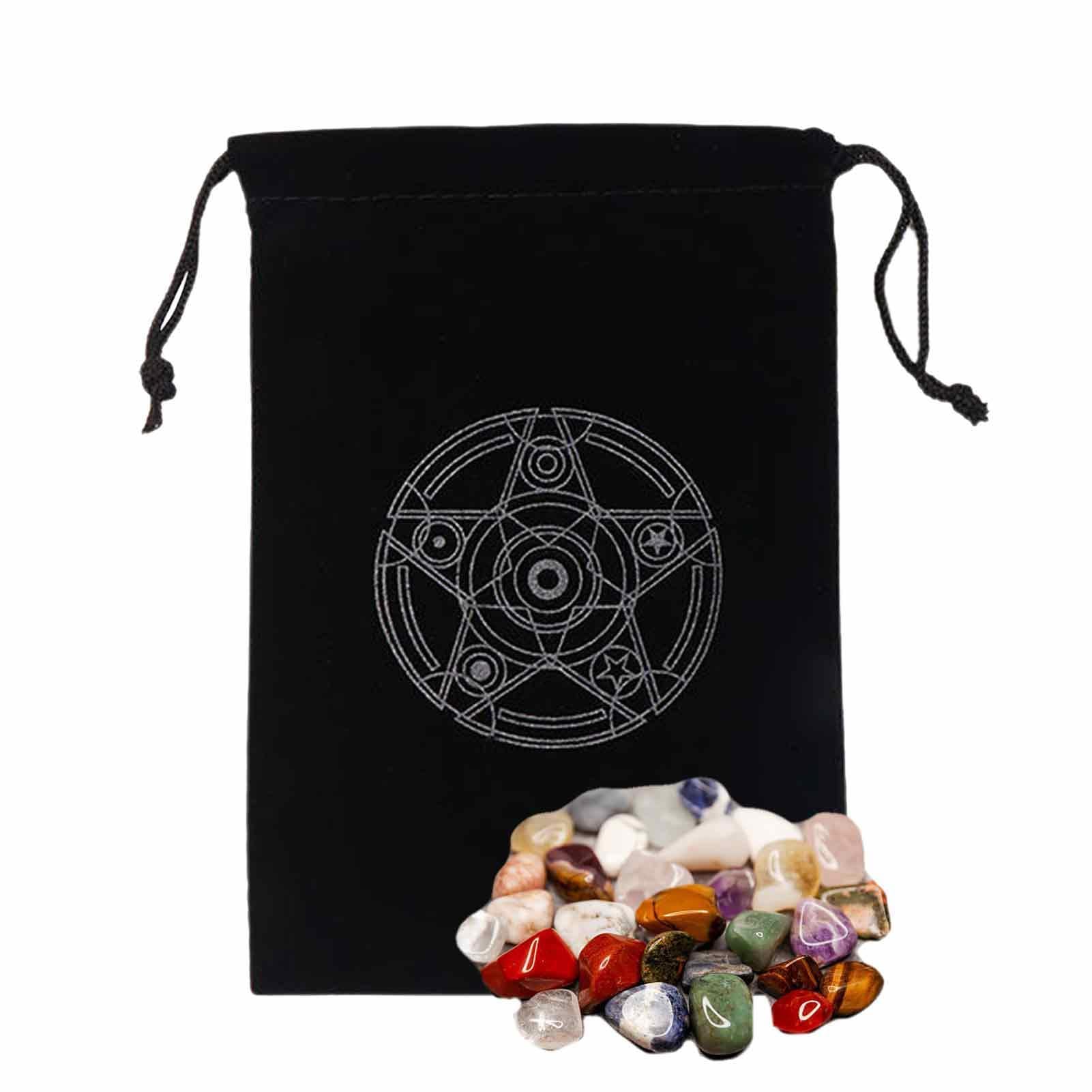 Tarot Taschen Beutel - Mysteriöser Tarot-Kartenhalter mit schwarzer Magie - Tarot-Karten- und Würfel-Aufbewahrungstasche, Brettspiel-Stickerei-Tarot-Tasche mit Kordelzug für Tarot-Enthusiasten
