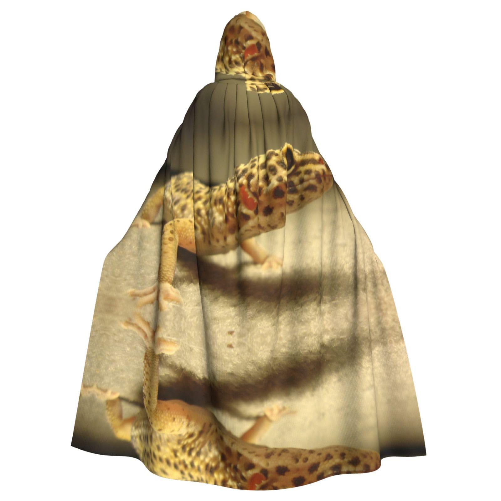 Sand Leopard Gecko Unisex Hooded Halloween Cloak Cosplay Halloween Christmas Fancy Dress Costumes For Adults