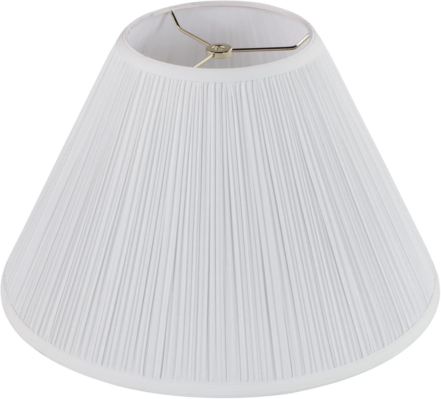 Aspen Creative 33138, Mushroom Pleated Traditional Spider Lamp Shade, Pleated White, 7" Top x 17" Bottom x 13" Slant 7x17x13"