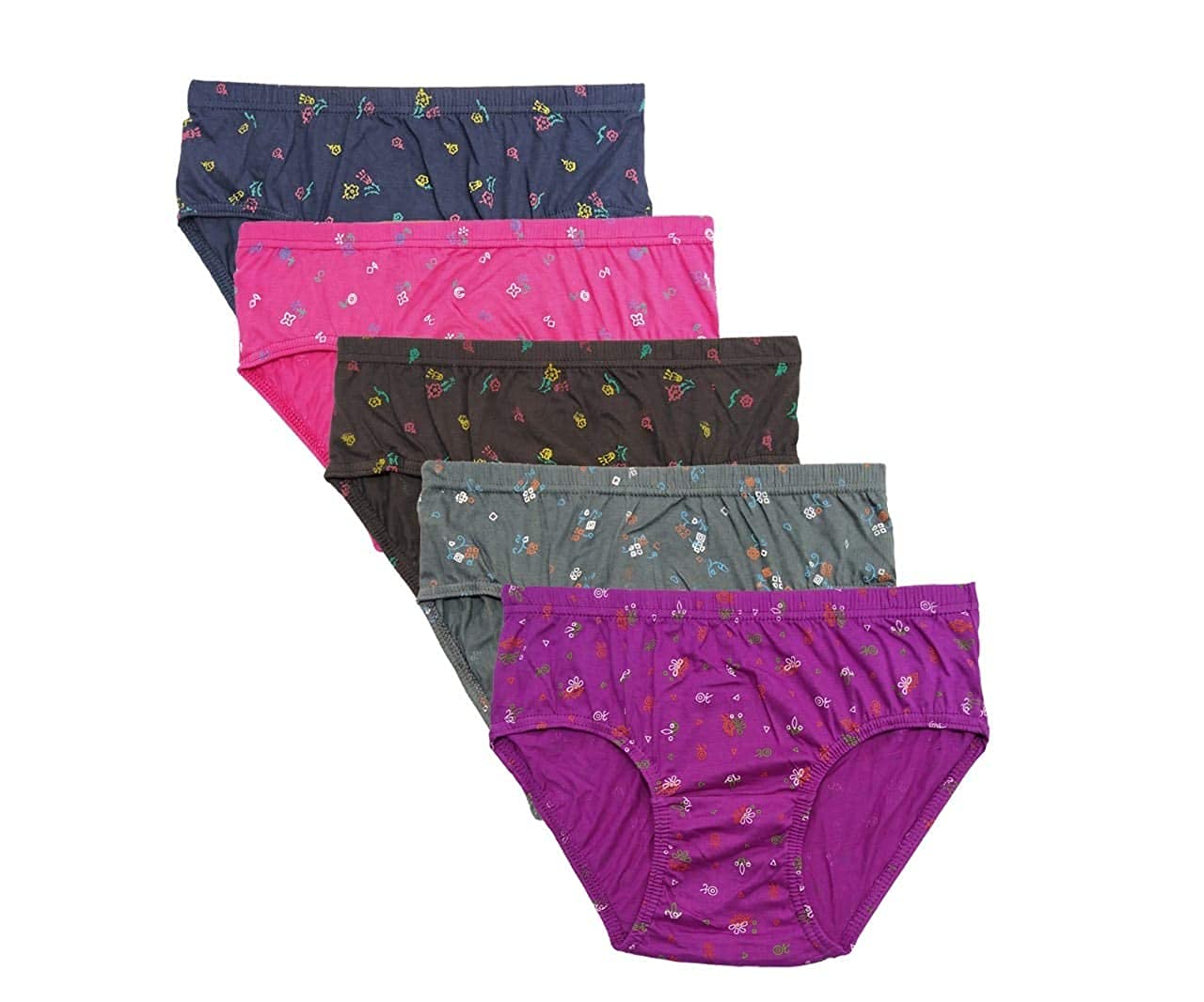 Womens Inners Elastics Panties / 100% Cotton Printed Panties (Pack of 5)(Multicolors)(XL)-picture-21