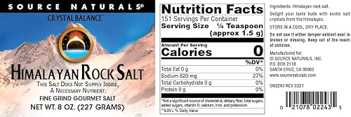 Miniatura 9 de Source Naturals Sal de roca del Himalaya de Crystal Balance Fine Grind, sal gourmet alcalinizante rica en minerales