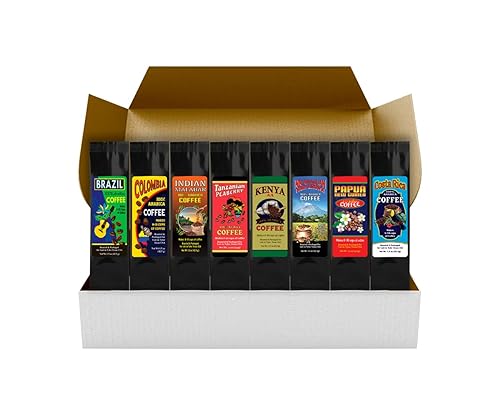 Miniatura 3 de Around the World Coffees - Juego de 8 bolsas de regalo, 1.5 onzas cada una. Enjoy A World Coffee Tour - Tostado medio