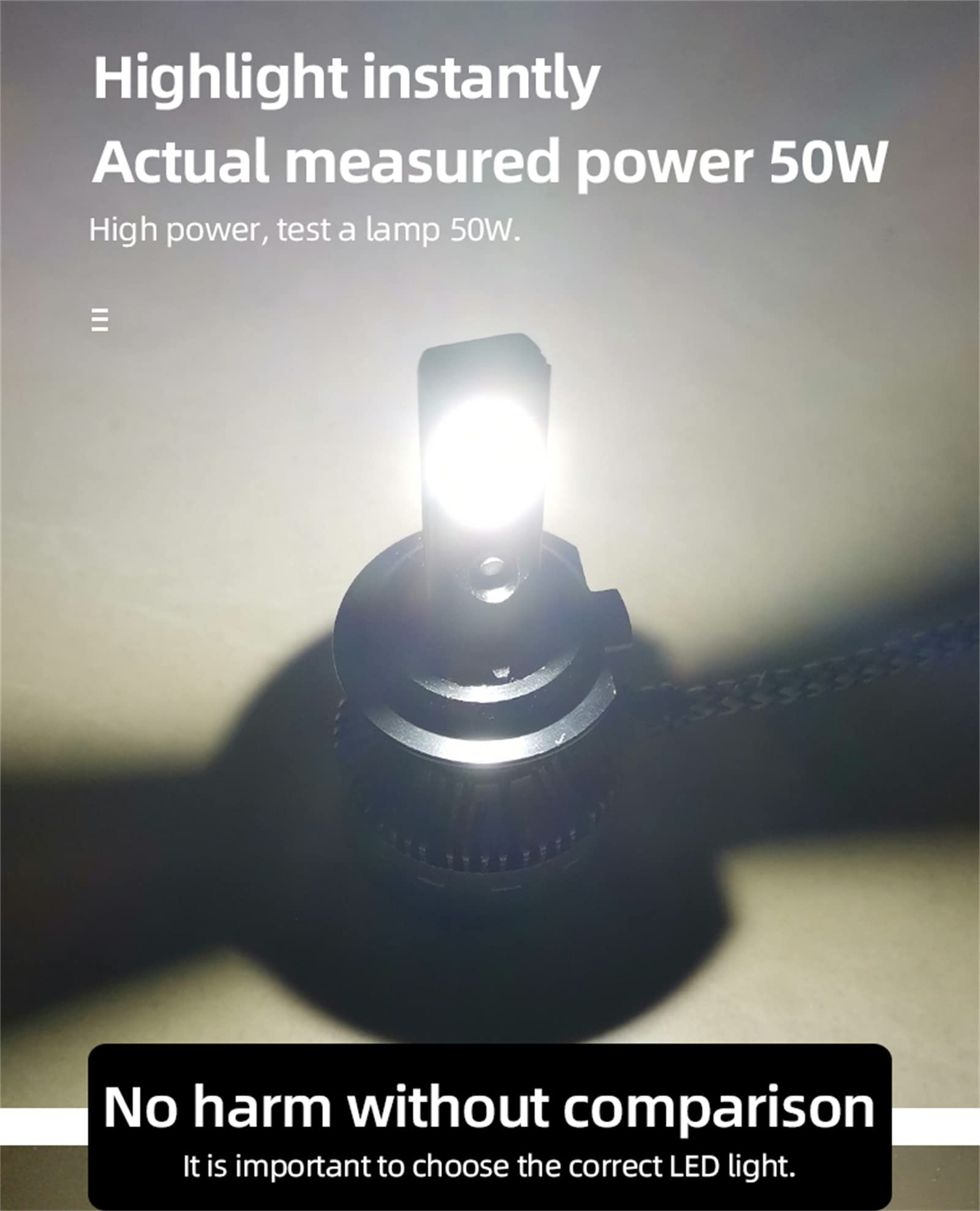 Bombillas LED Para Faros Delanteros, Faros LED Superbrillantes Con 50 W, 13000 Lúmenes, Kit De Conversión De Faros Delanteros Para Automóviles Con 6000 K Blanco Frío E,H4