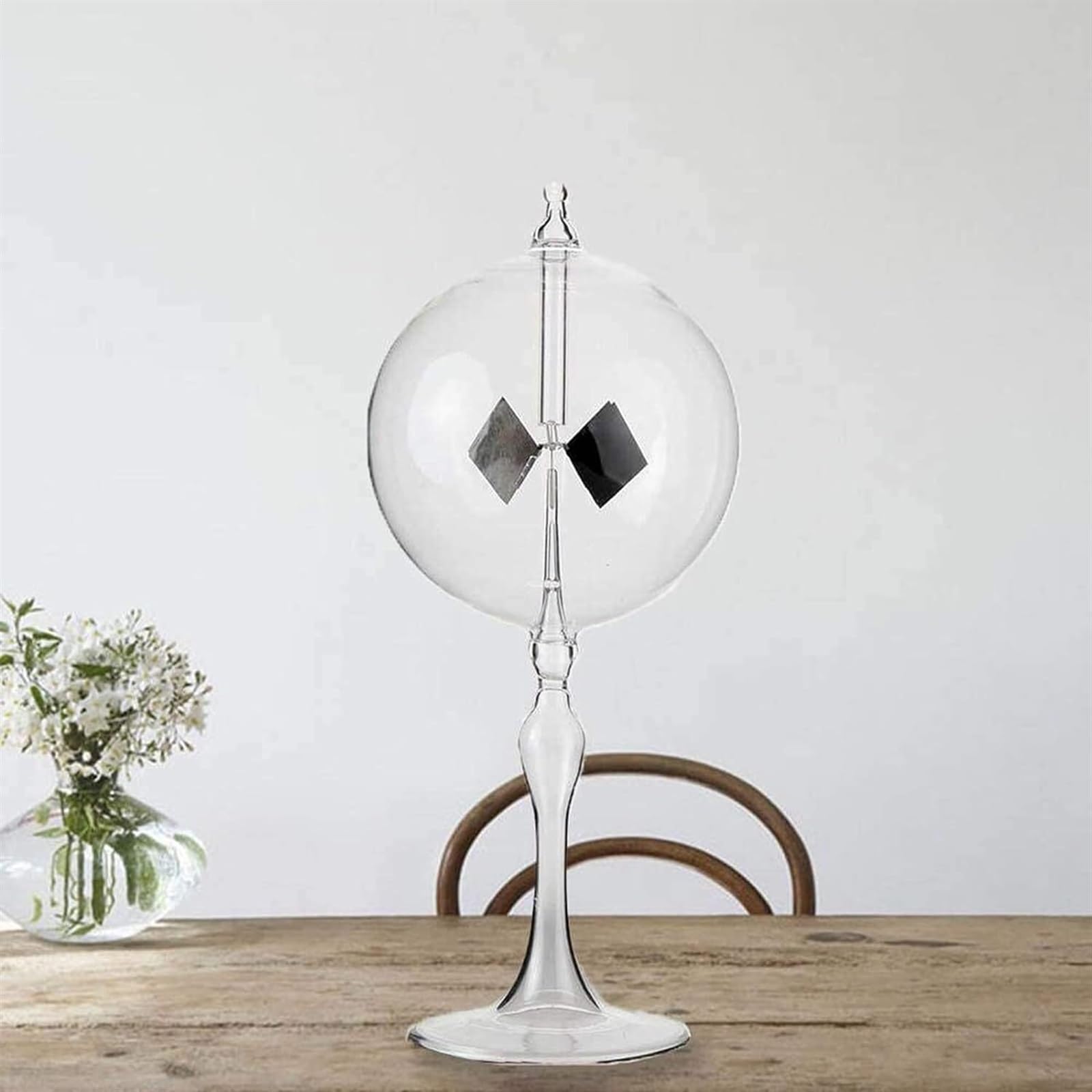 VERIMP 20.5cm Glass Windmill Solar Powered Crookes Radiometer Light Mill/Educational Teaching Study Tool/Office Home Decoration Light Pressure Windmill Crookes Crokes Car Ornaments Sunshine