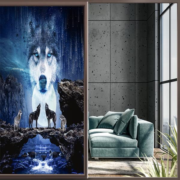 Vinilo Decorativo Kazynee Fantasy Galaxy Wolf 23.6x78.7 in miniatura 4