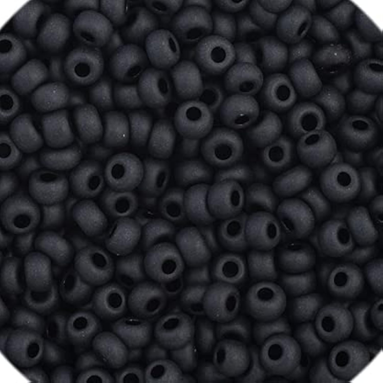 Czech Glass Seed Beads 11/0 Opaque Black Matt - 23Gram Vial of DIY Jewelry Making Beads Preciosa (Jablonex)