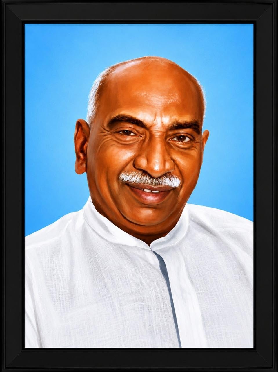Kamarajar Photo Frame | 8 x 12 Inch Premium Wall Hanging Photo (Sky Blue)-image-25