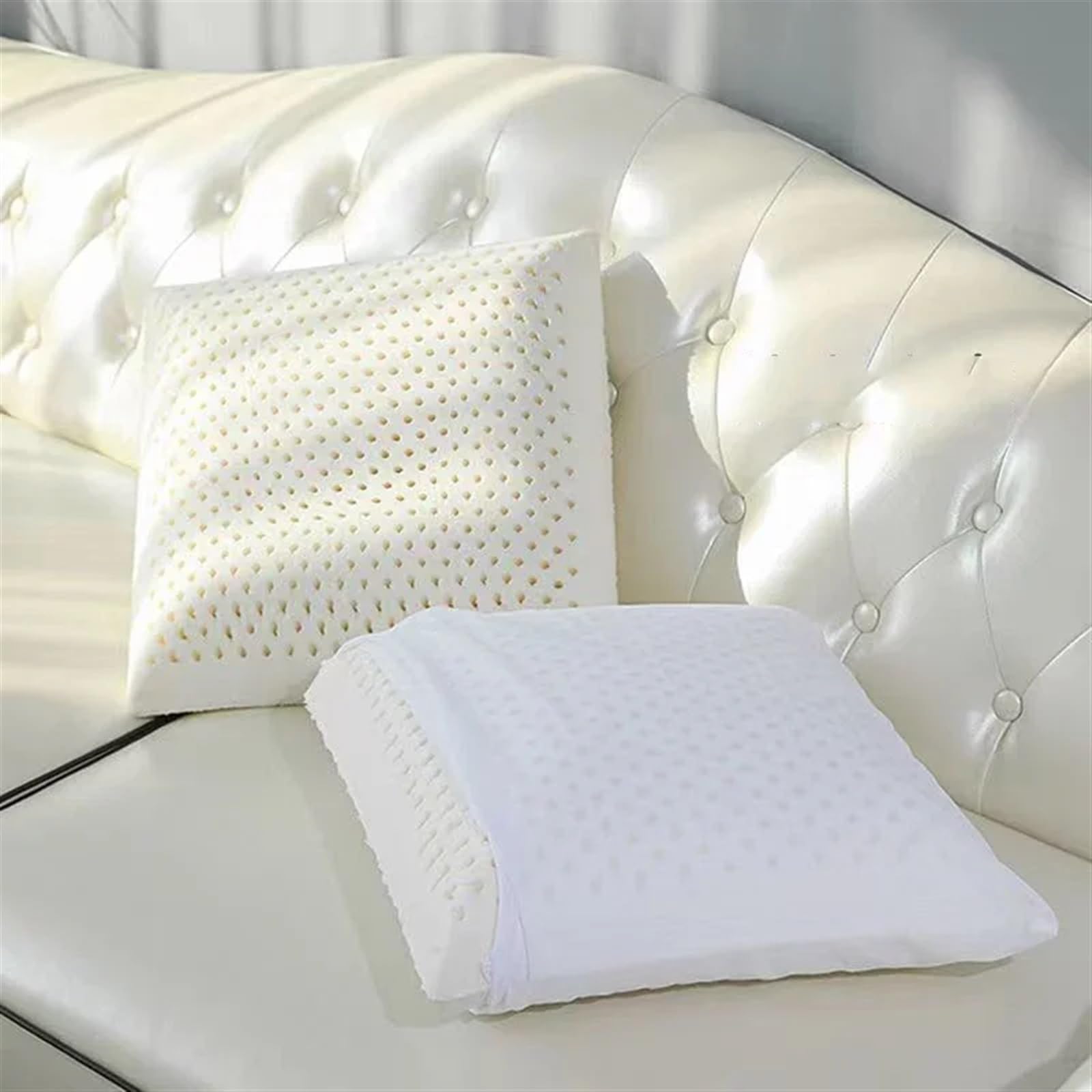 Almohada Latex Almohada de látex Natural estándar for cojín de sofá, 1 Unidad, 35cm, 40cm, 45cm, Almohadas cuadradas orgánicas Transpirables de Varios tamaños(35-35cm)