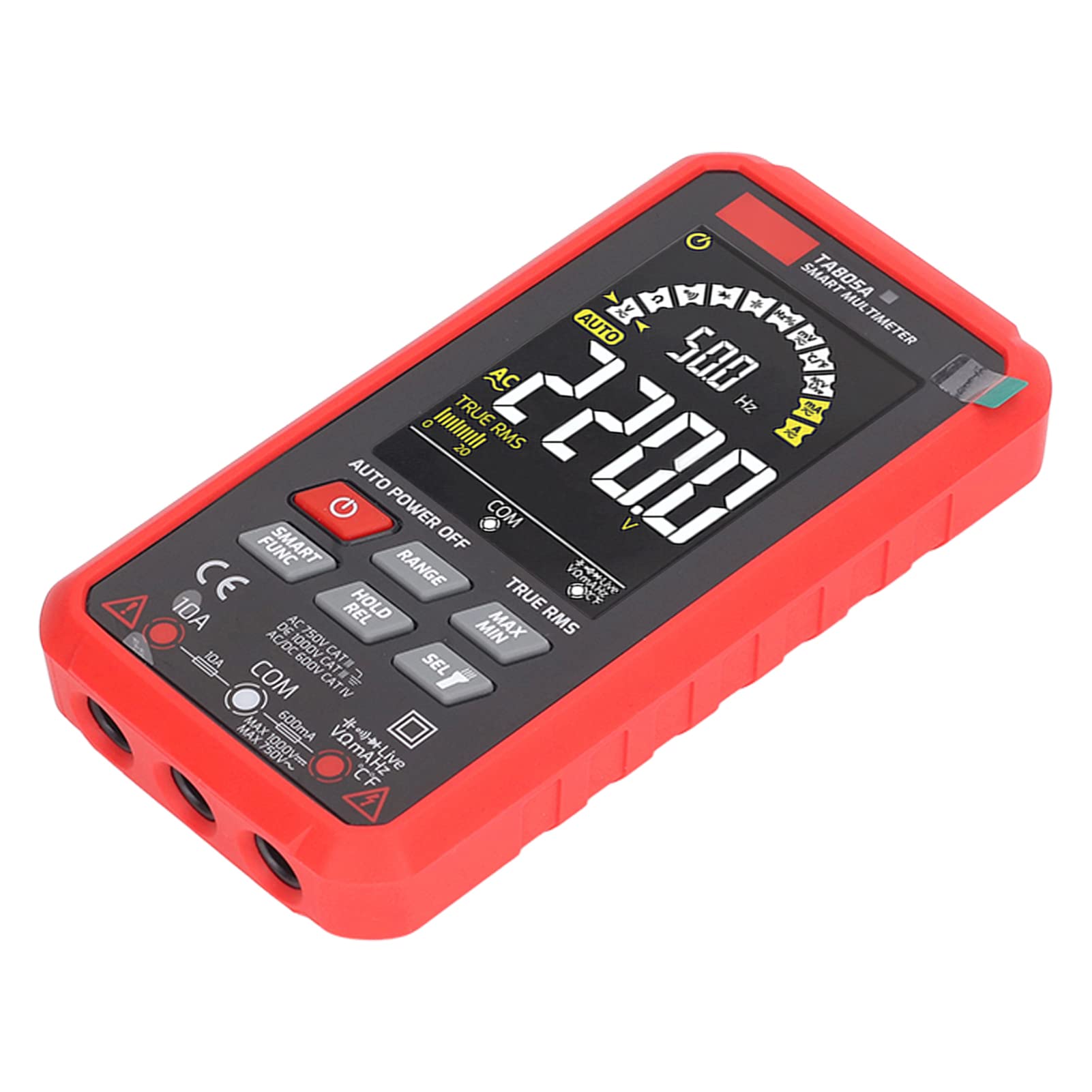 Multimetro Digitale Tester Automatico di Resistenza Tensione Corrente Ad Alta Precisione per Elettricisti Materiale ABS Rosso