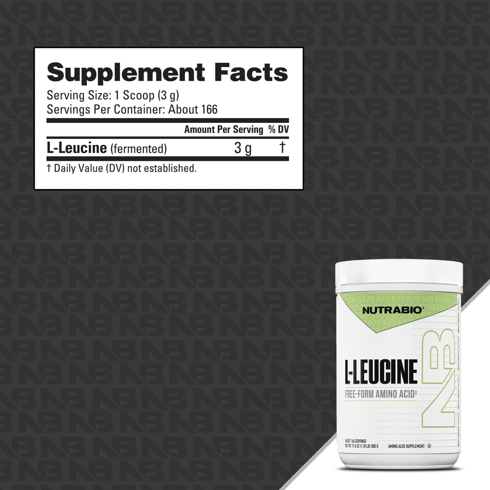 NutraBio 100% Pure L-Leucine - Muscle Recovery and Support - Naturally Fermented Free Form Amino Acid - Vegan, Non-GMO, Gluten Free - (500 Grams) — Amazon image 9
