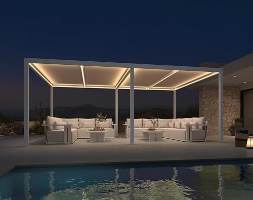 PURPLE LEAF 14' x 20' Louvered Pergola with LED