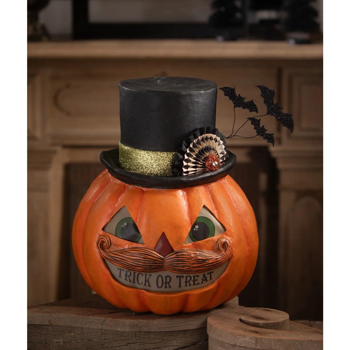 Stache de citrouille Trick or Treat collection haut de gamme Bethany Lowe Designs TJ4308